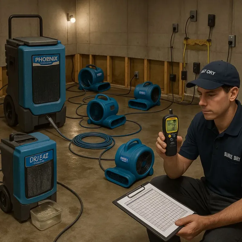 Structural Drying and Dehumidification process in Grant County, OK